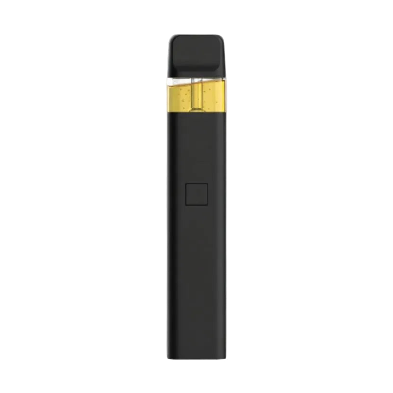 Black and gold vape device on a white background